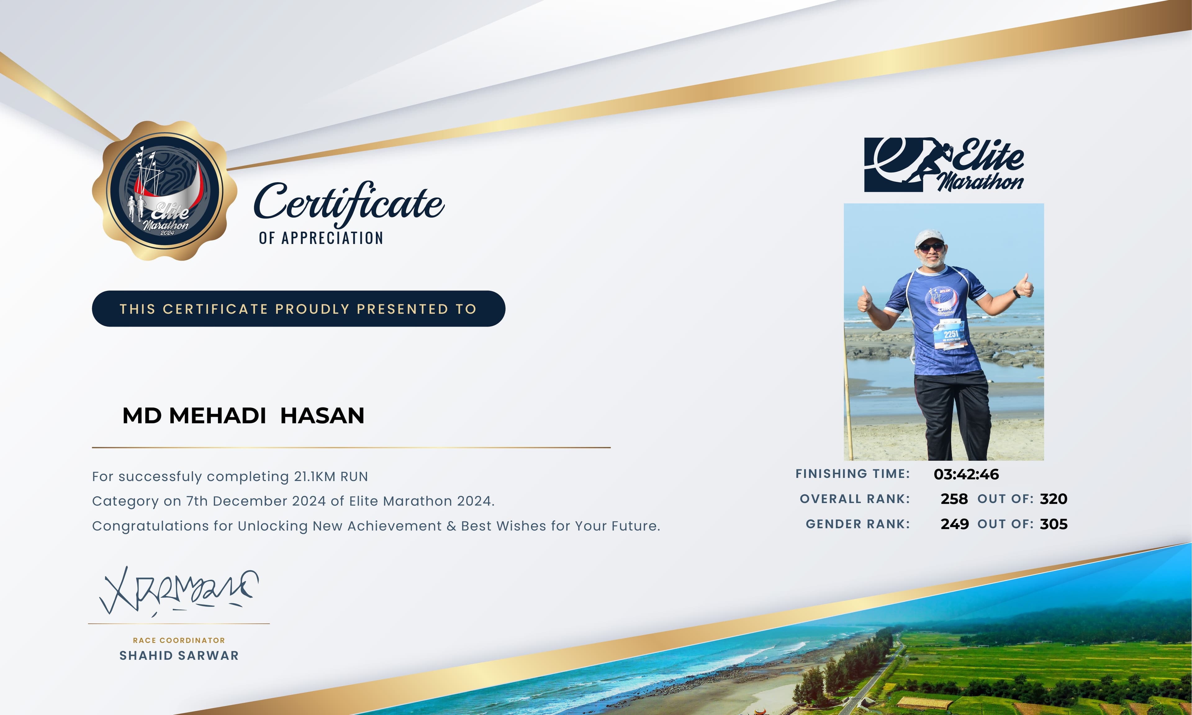 Elite Marathon Certificate